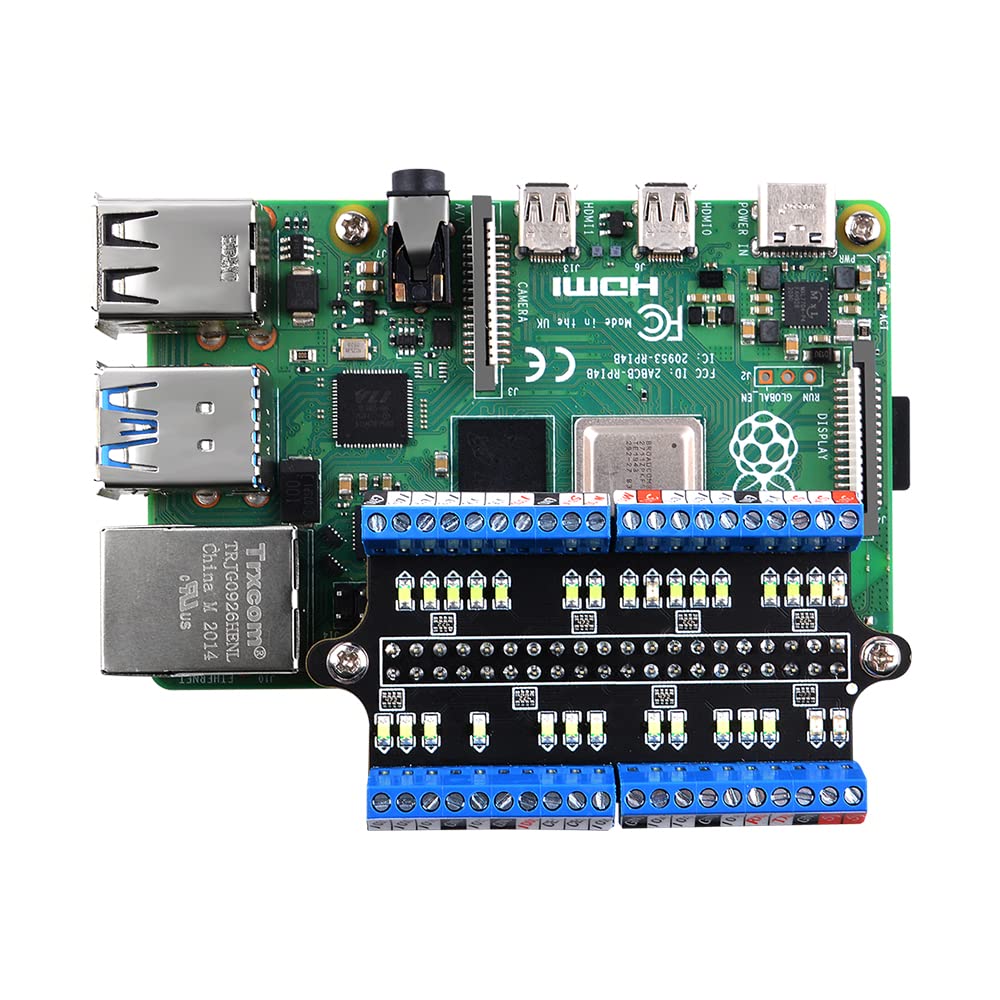 GeeekPi Raspberry Pi Micro GPIO Morsettiera Breakout Board Modulo Con LED, Scheda Di Espansione GPIO Micro Connettore per Pi 4B/3B+/3B/2B/Zero/Zero W/Zero 2 W
