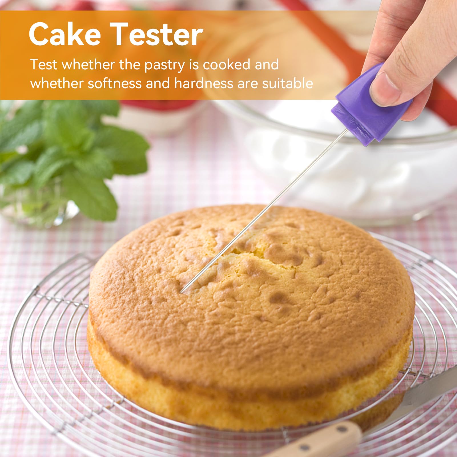Mikinona Tester Per Torte In Acciaio Inossidabile Strumento Da Cucina Cottura Per Torte Facile Da Usare Per Cupcake E Muffin Design - 3