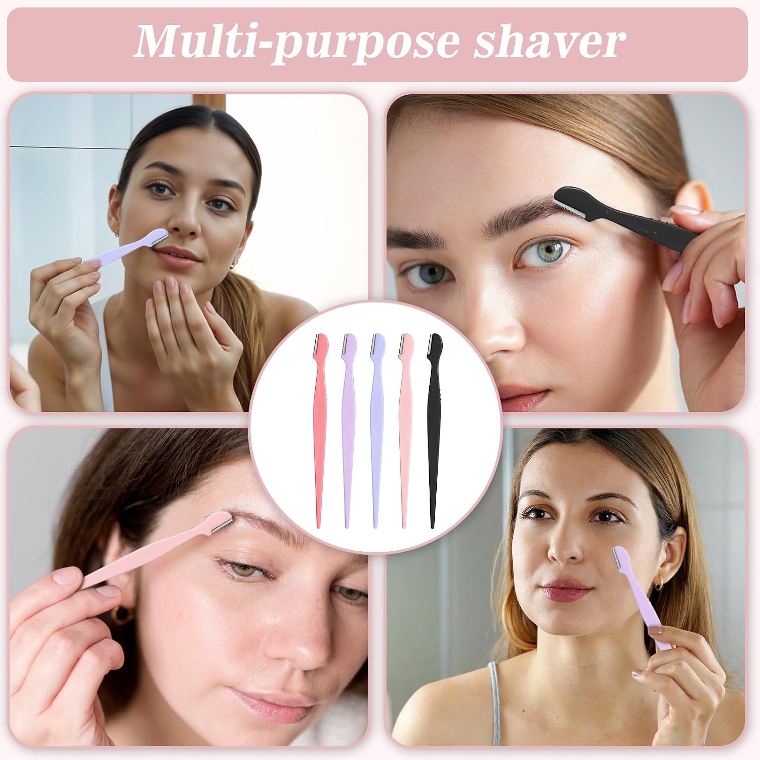 28 Pcs Eyebrow Razors, Multipurpose Face Razors for Women, Dermaplane Razor for Women Face, Exfoliating Facial Razor with Precision Cover, Eyebrow Shaper Trimmer Shaver for Men&Women (Multicolor)