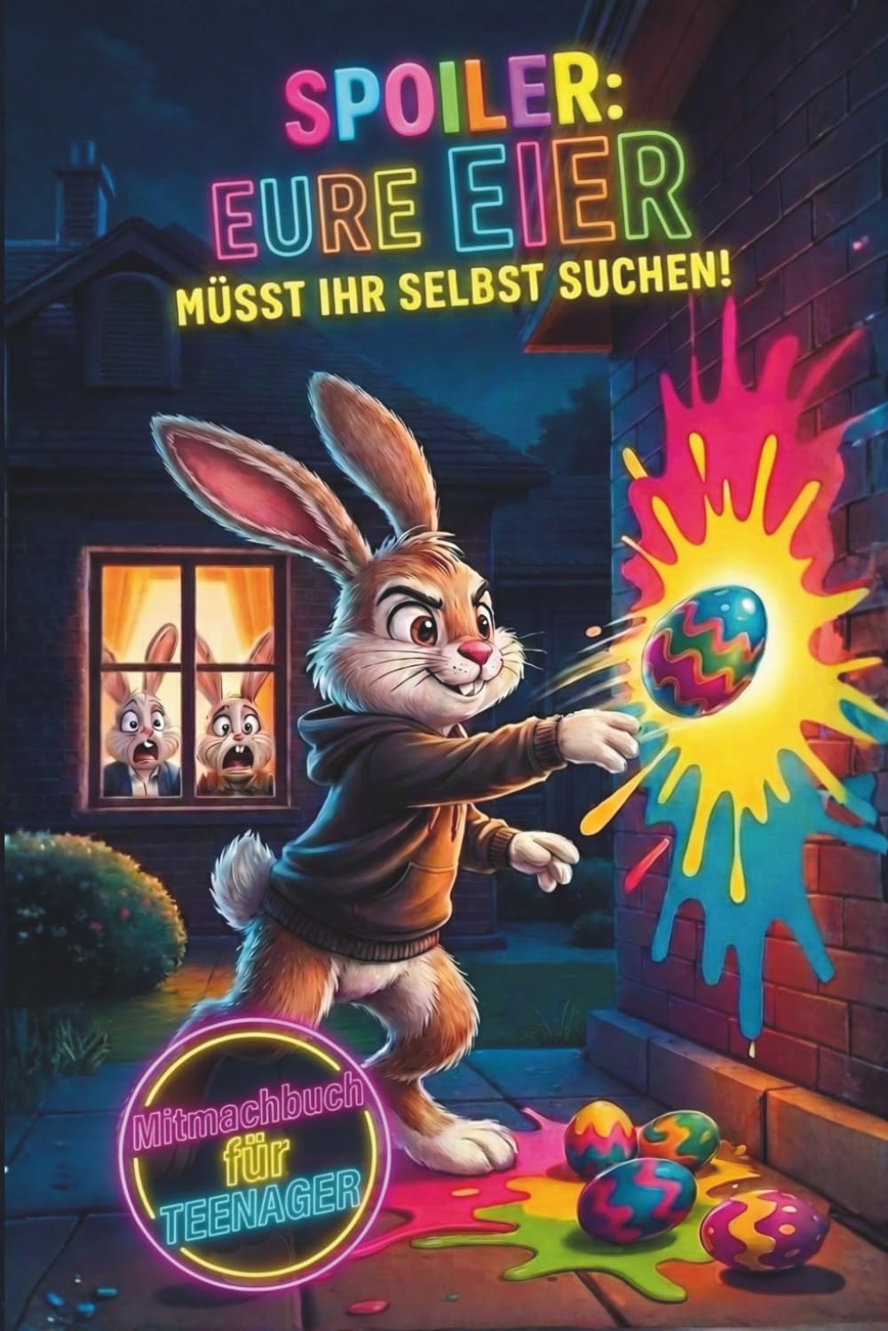 Spoiler: Eure Eier müsst ihr selbst suchen! Das lustige Anti-Stress-Mitmachbuch für Teenager – Oster-Edition mit Rätseln, Quiz & Mini-Games