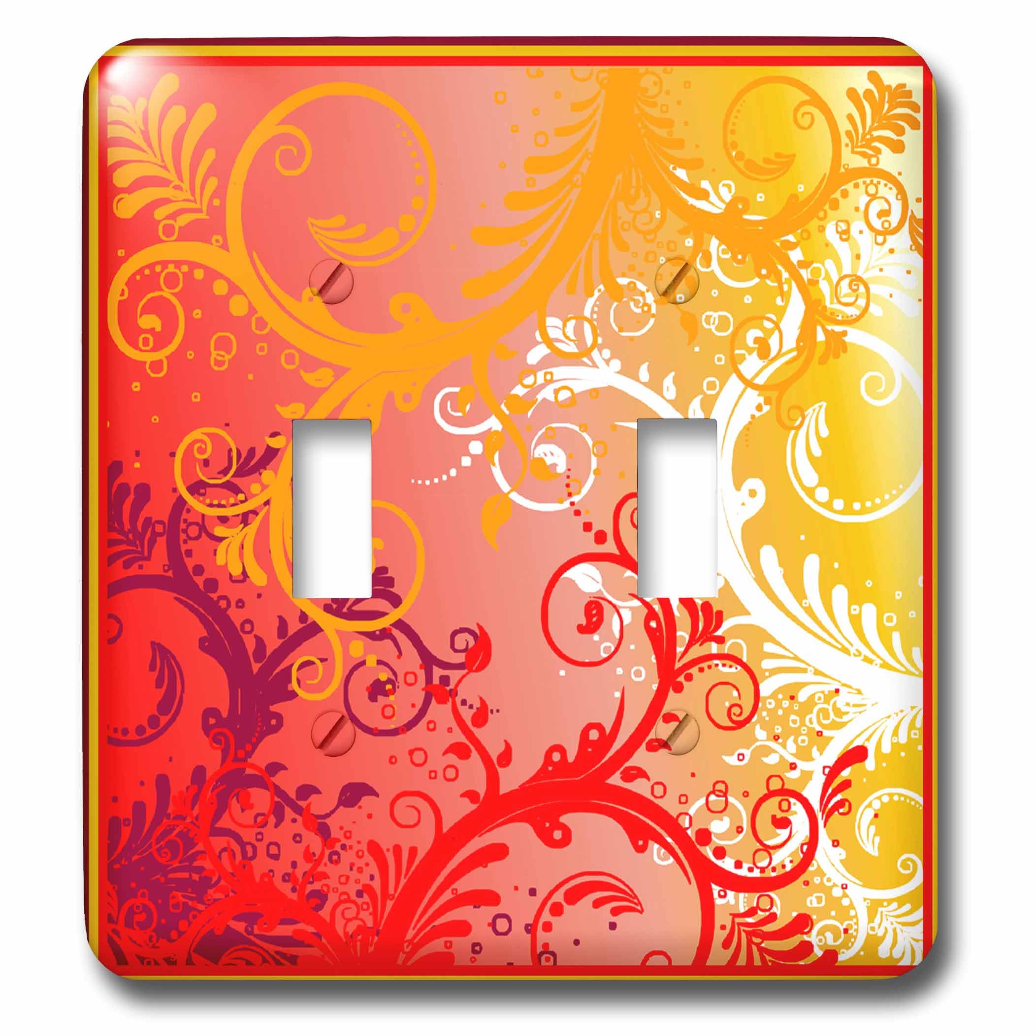 Interruptor de palanca doble 3dRose lsp_7405_2 multicolor con diseño de espirales