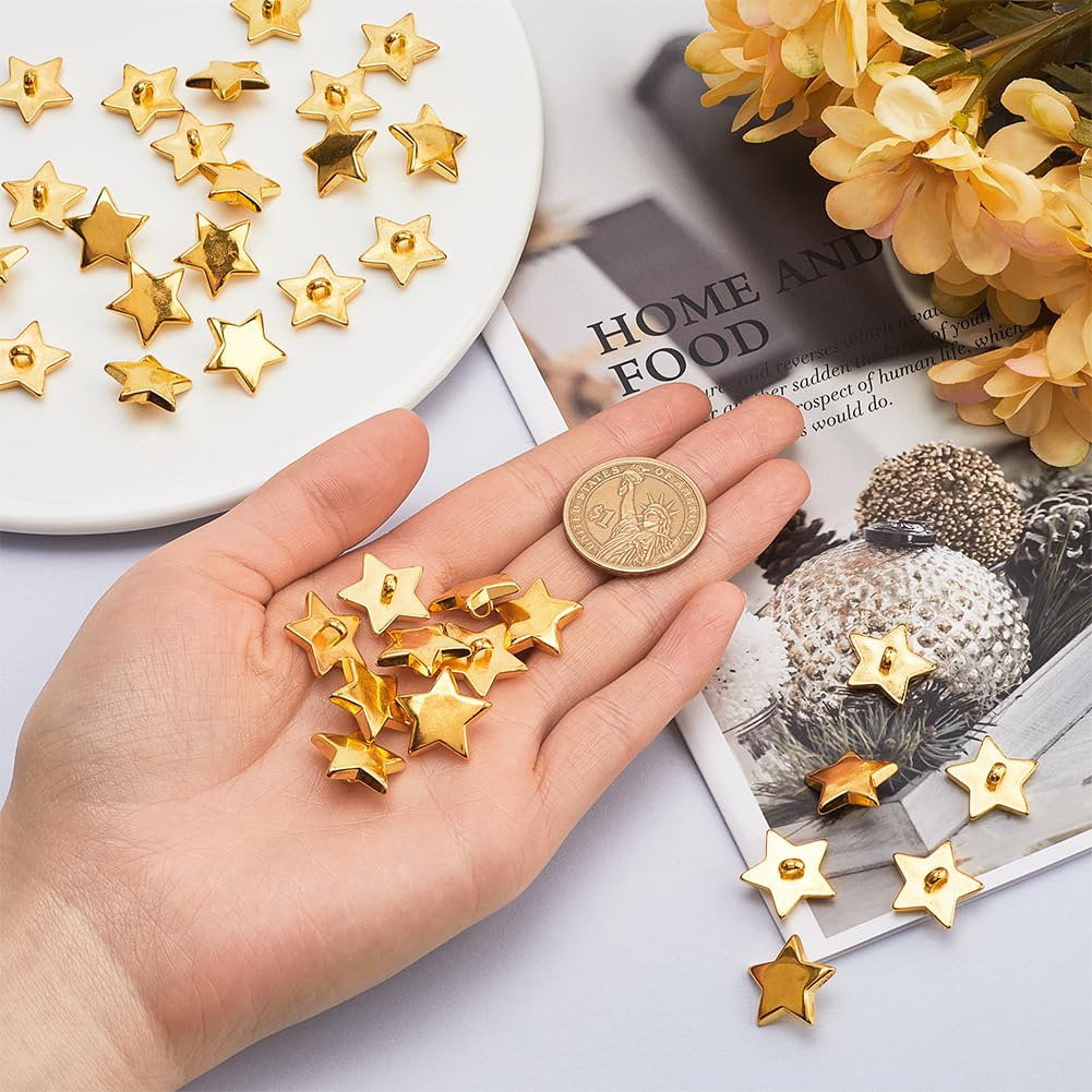 GORGECRAFT 16 Boutons En Strass En Forme D'Étoile En Alliage D'Or Clair Boutons Décoratifs De Remplacement Pour Bricolage Couture Travaux Manuels Pull