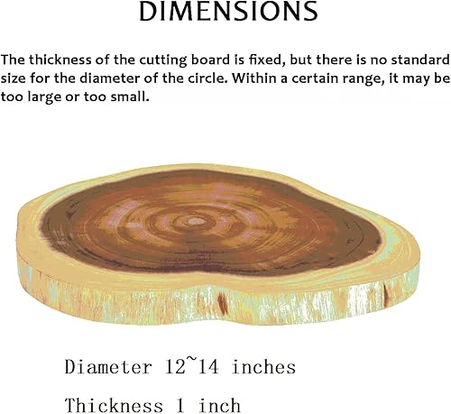 Miniatura 6 de Tabla de cortar de acacia de 13 a 14 pulgadas con madera 100% natural, tabla de servir para frutas de bistec, tabla de cortar para pan como bandejas