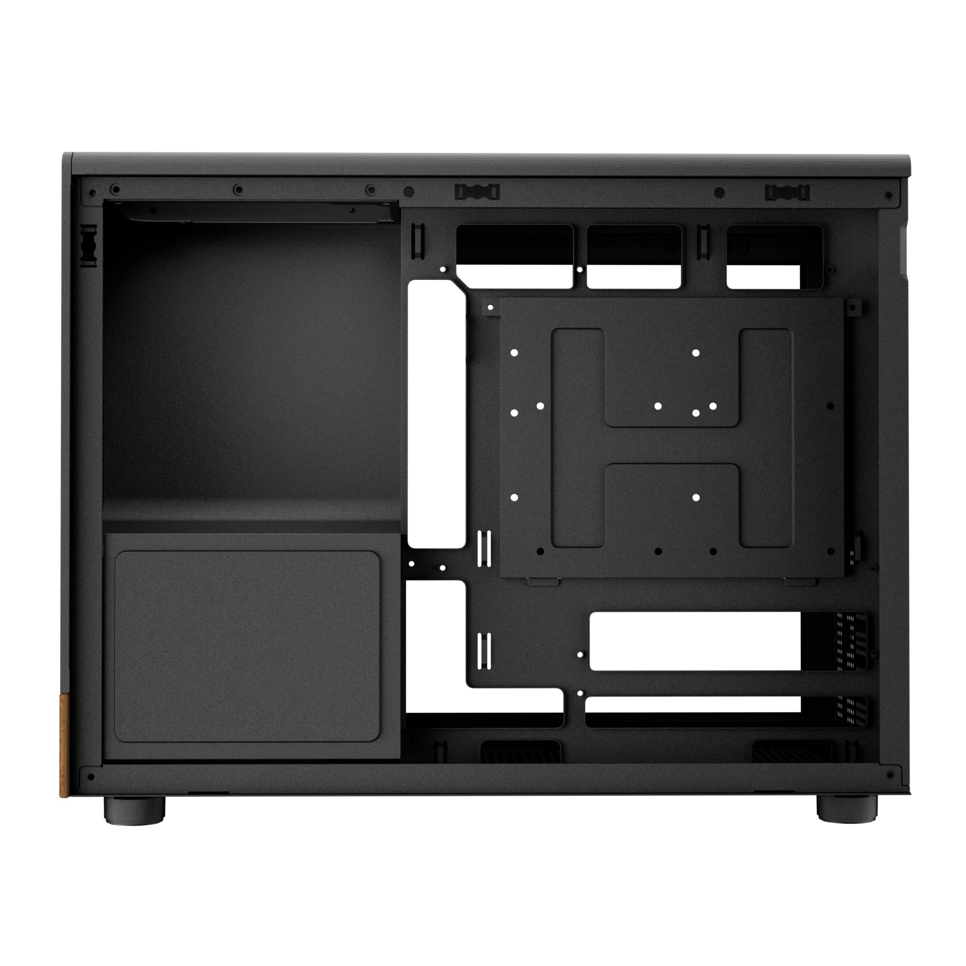 GAMDIAS Athena M4M Wood - Caja micro torre de 3 x 120 cm, frontal de red de nogal