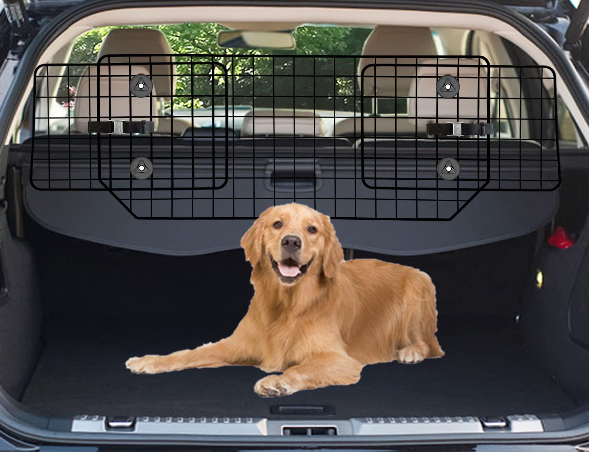 CASIMR Dog Car Barrier for SUVs,Vehicles, Cars, Adjustable Pet Gate for Cargo Area, HeavyDuty