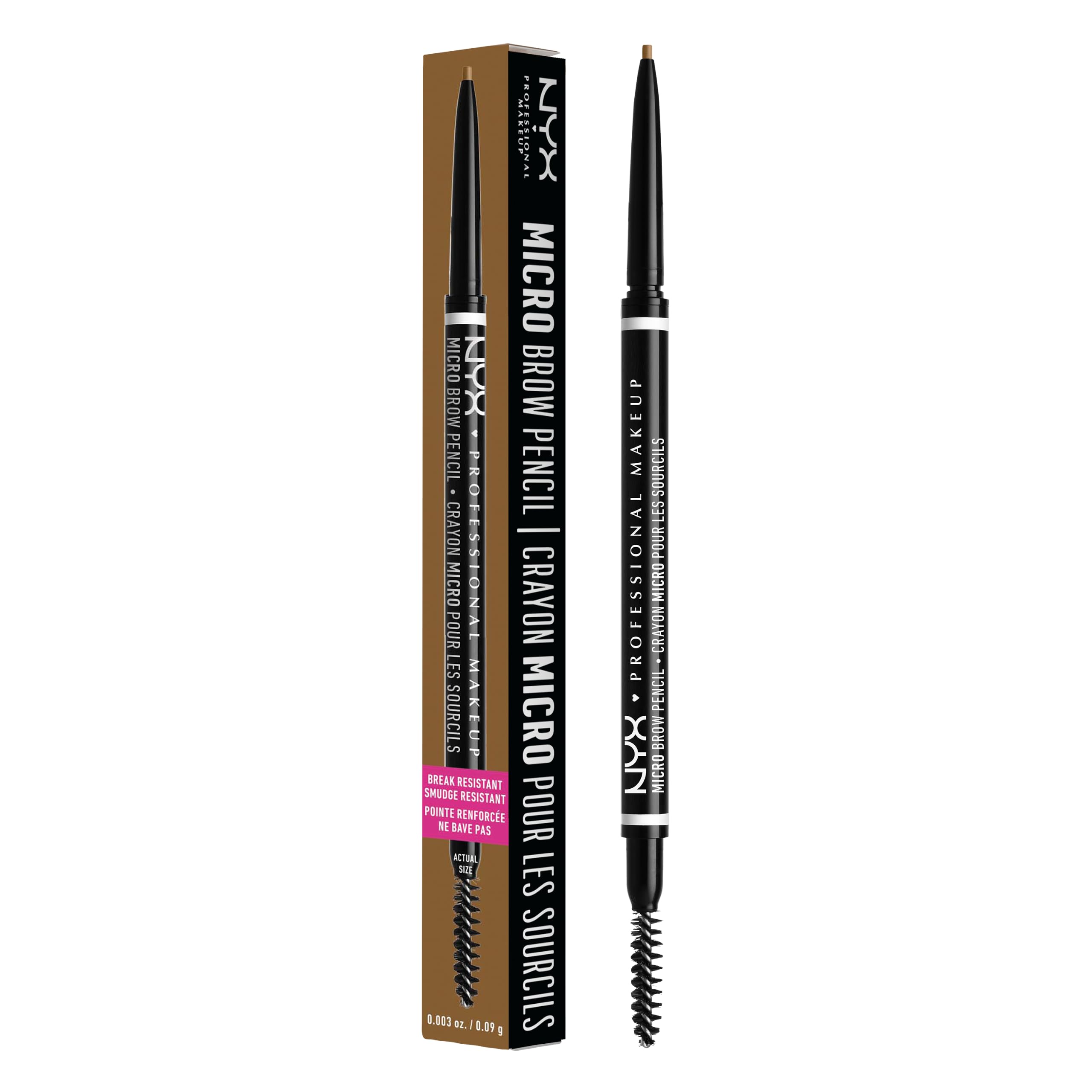NYX Professional Makeup Brow Pencil Micro Brow Dual Ended Spoolie, Blonde