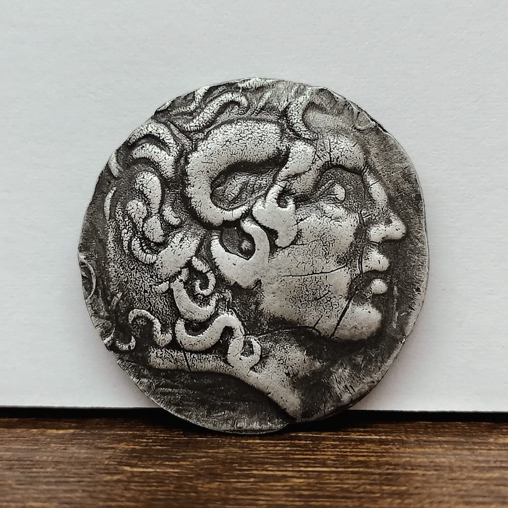 Two Horned God Alexander the Great Ancient Greek Silver Coin Classic Myth Homer Epic Coin Engraving Gift