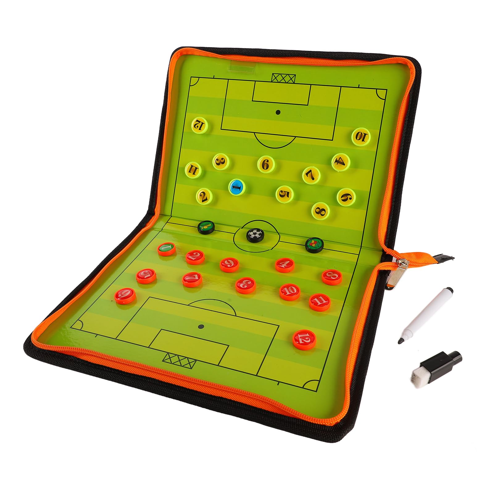 Football Coaching Board, Magnetic Coaching Board, Portable Strategy CoachBoard, with Marker Pen Chess Pieces Zipper Type