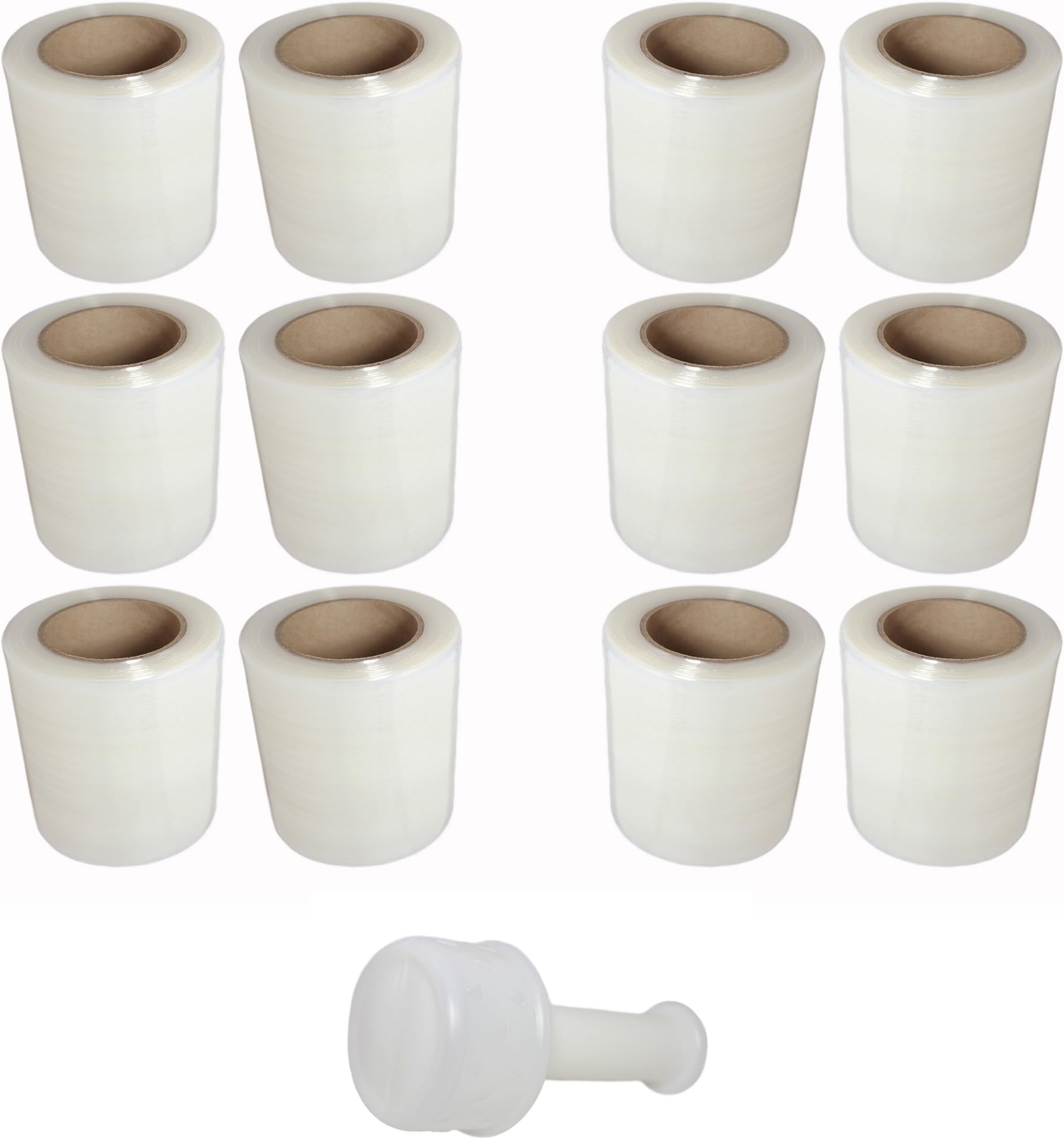 TOTALPACK - 5"x 1000 FT Roll -80 Gauge Thick + Hybrid technology with Dispenser, 12 Pack Stretch Moving & Packing Wrap. Industrial Strength, Clear Plastic Pallet Shrink Film Ideal For Furniture, Boxes