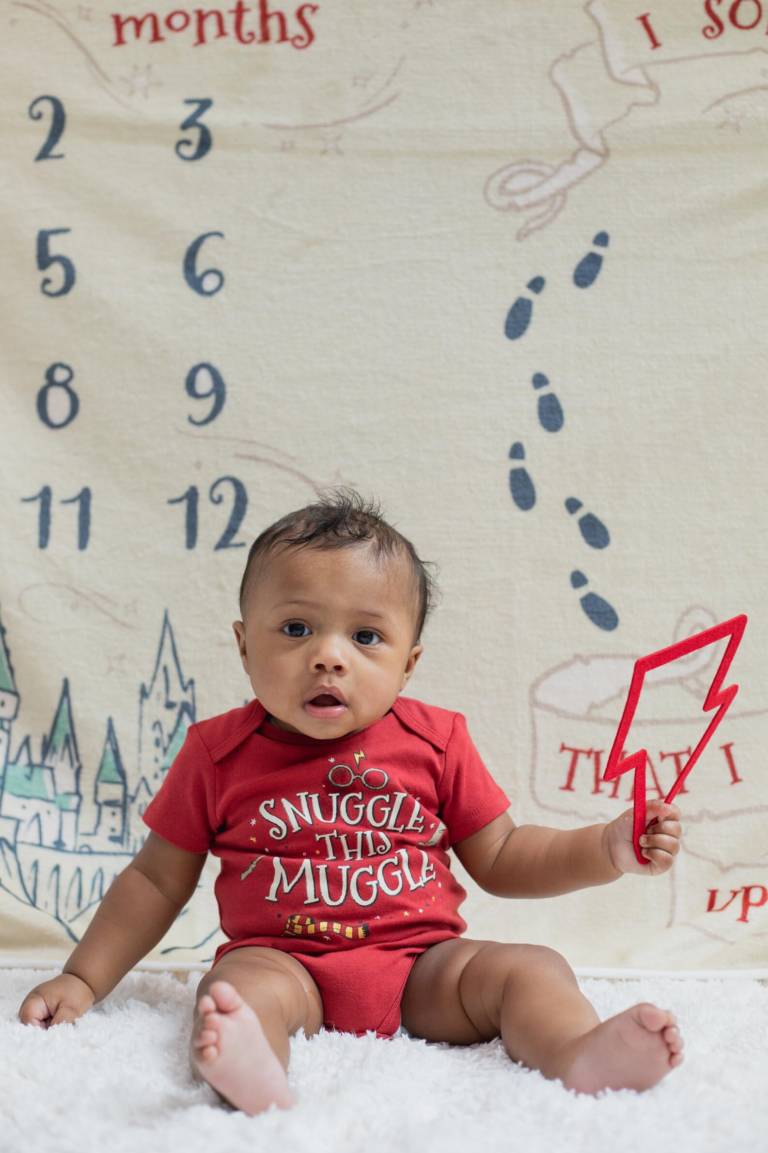 Harry Potter Baby-Body und monatliche Meilensteindecke, 4-teilig, für Neugeborene