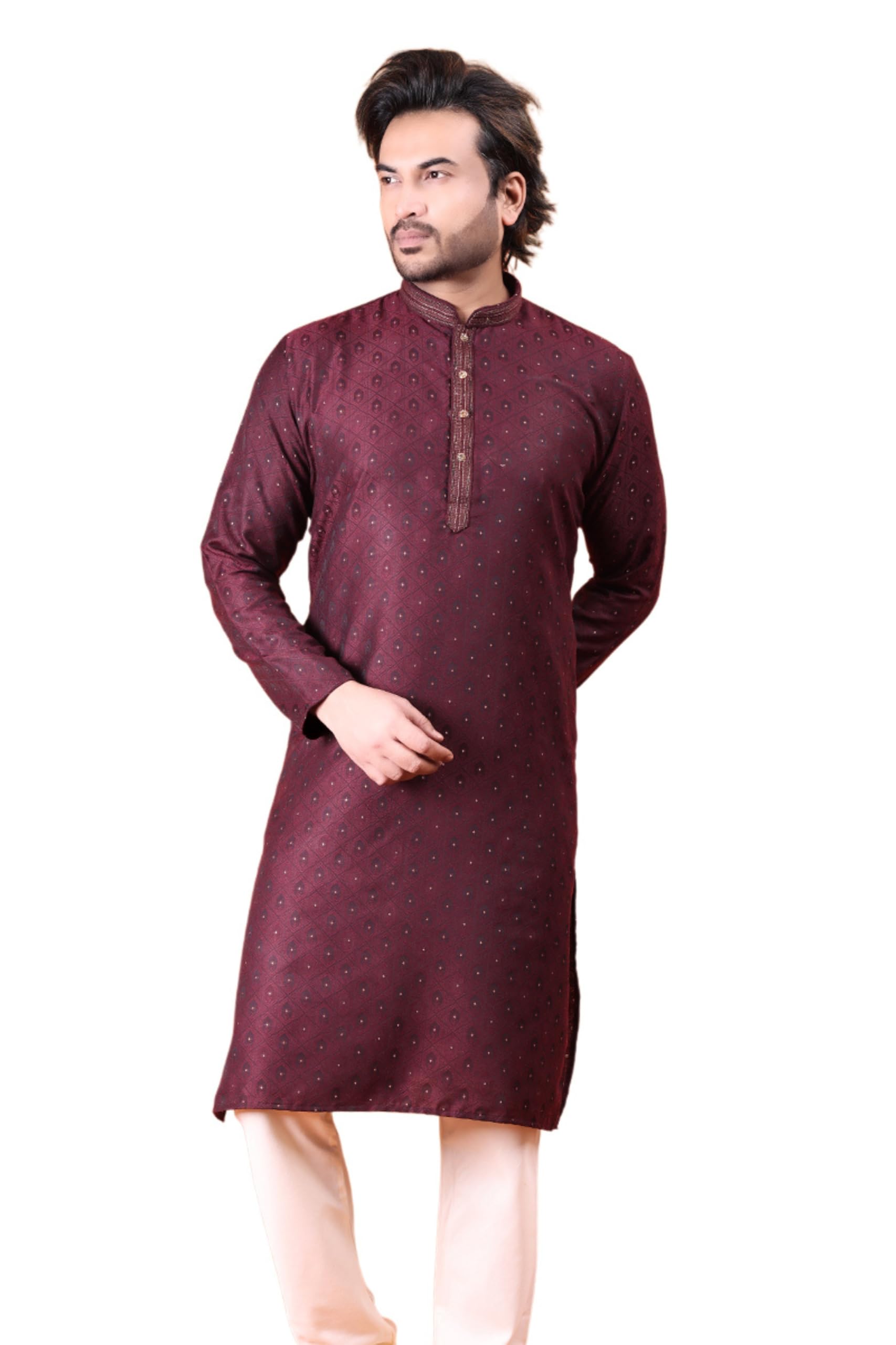 Handloom Silk Resham and Jari Work Kurta-picture-51
