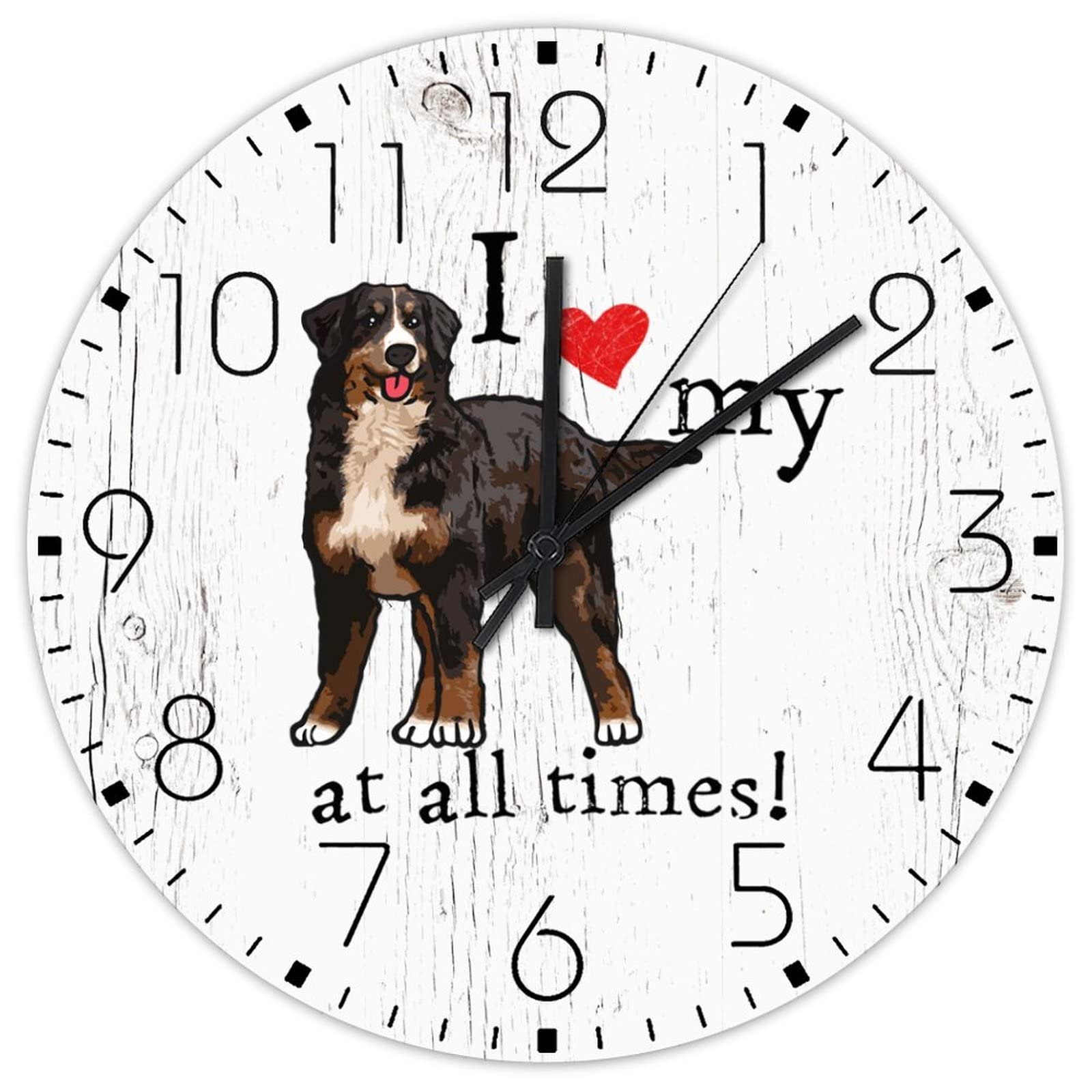 Horloge en bois I Love My Dogs pendule decorative suspendre pour exprimer la passion des animaux