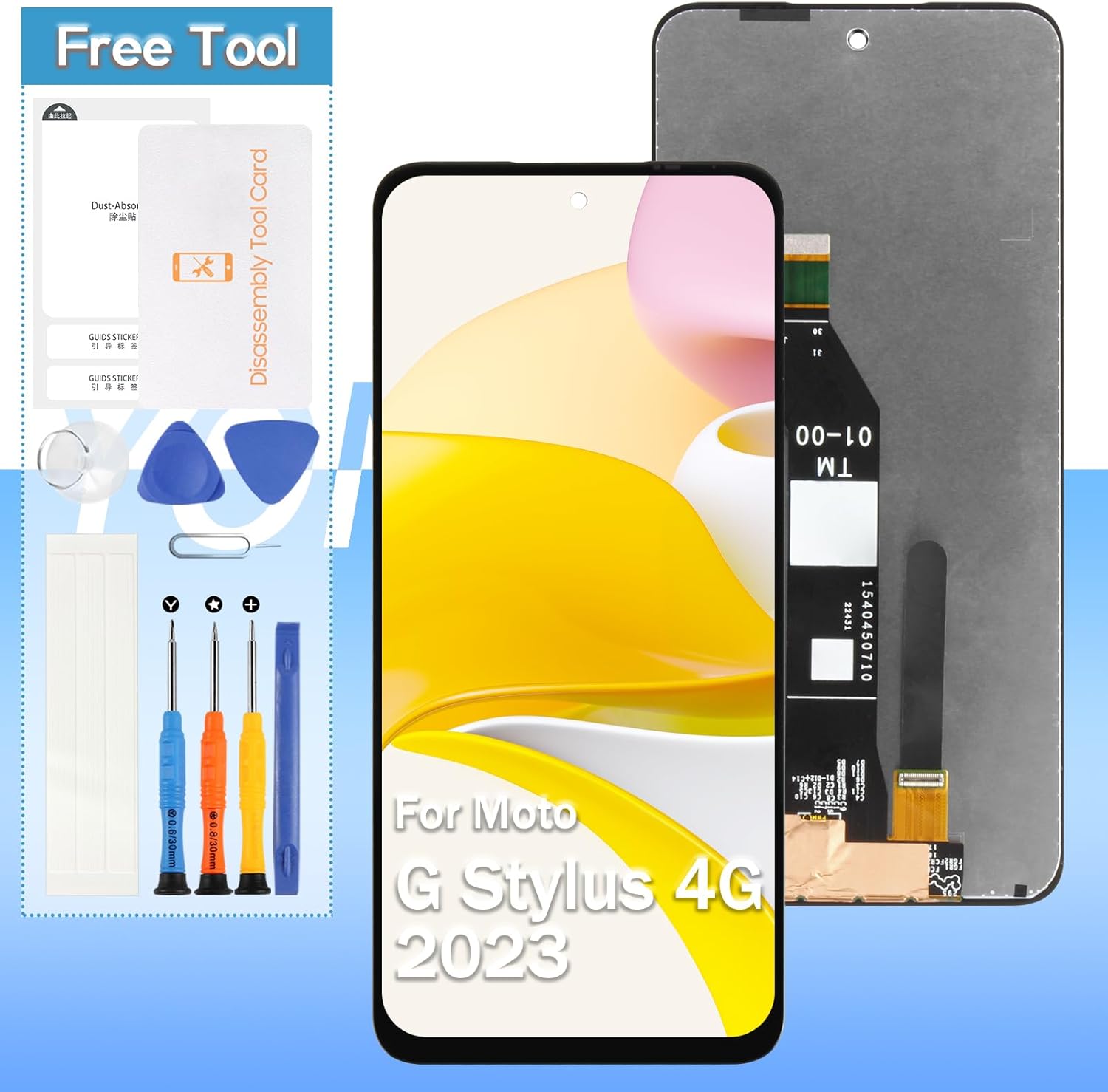 Screen Replacement for Motorola Moto G Stylus 4G 2023 XT2317 XT2317-1 XT2317-2 XT2317-3 6.5'' LCD Display Touch Digitizer Assembly with Tools (Not for G Stylus 5G 2023)