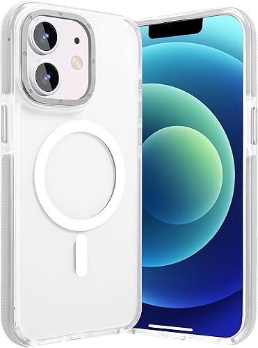 Miniatura 10 de Funda magnética para iPhone 15 Pro, probada contra caídas de grado militar compatible con MagSafe Funda protectora delgada, no amarillenta, funda