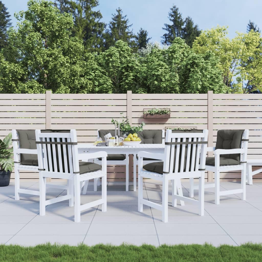 6 cuscini per sedia a schienale basso, 100 x 50 x 7 cm, tessuto in poliestere, con elastico antiscivolo e cordoncini, per sedia da giardino, balcone, terrazza, sala da pranzo, ufficio