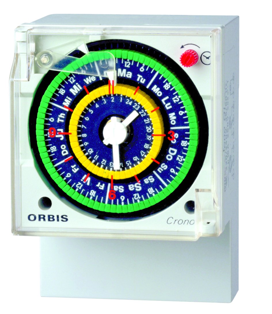 CRONO QRDD 230 V. Interruptor HORARIO ANALOGICO con Reserva Dia/Dia 2x16(4) A