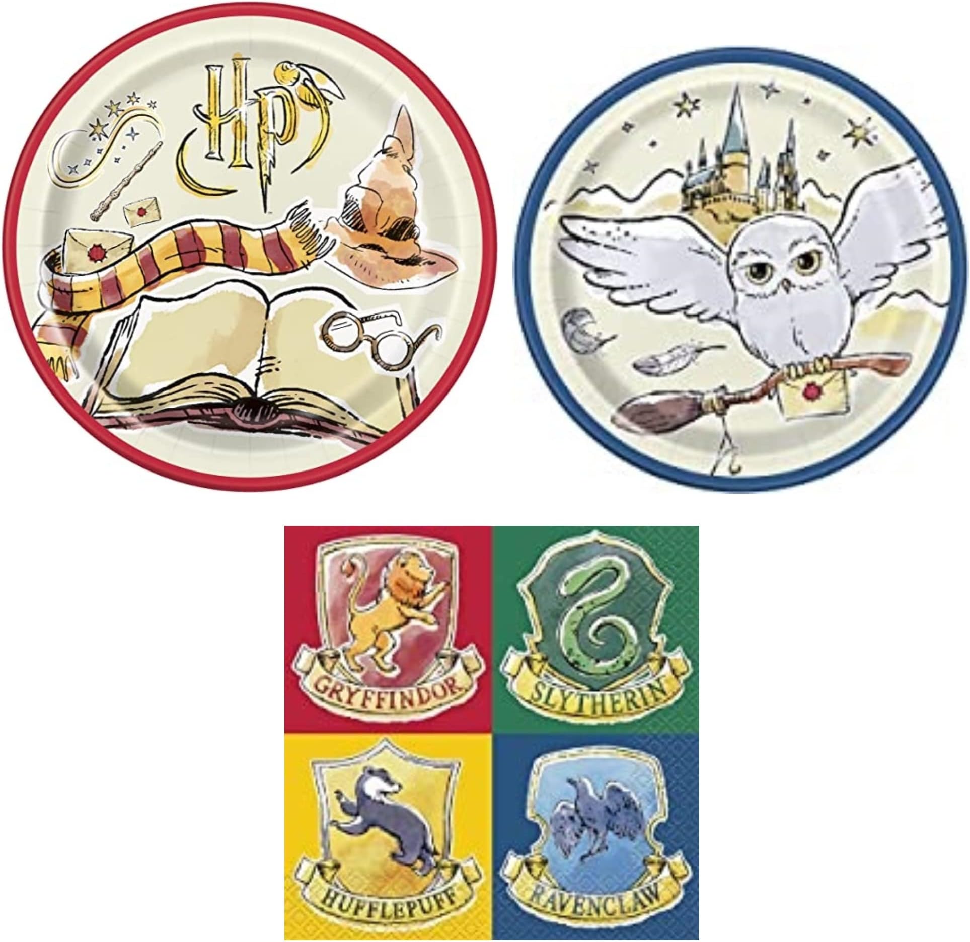 Harry Birthday Party Bundle 8 Dinner & 8 Dessert Plates, 16 Luncheon Napkins, For 8 People and 1 Saguaro Acres Party Supply Checklist