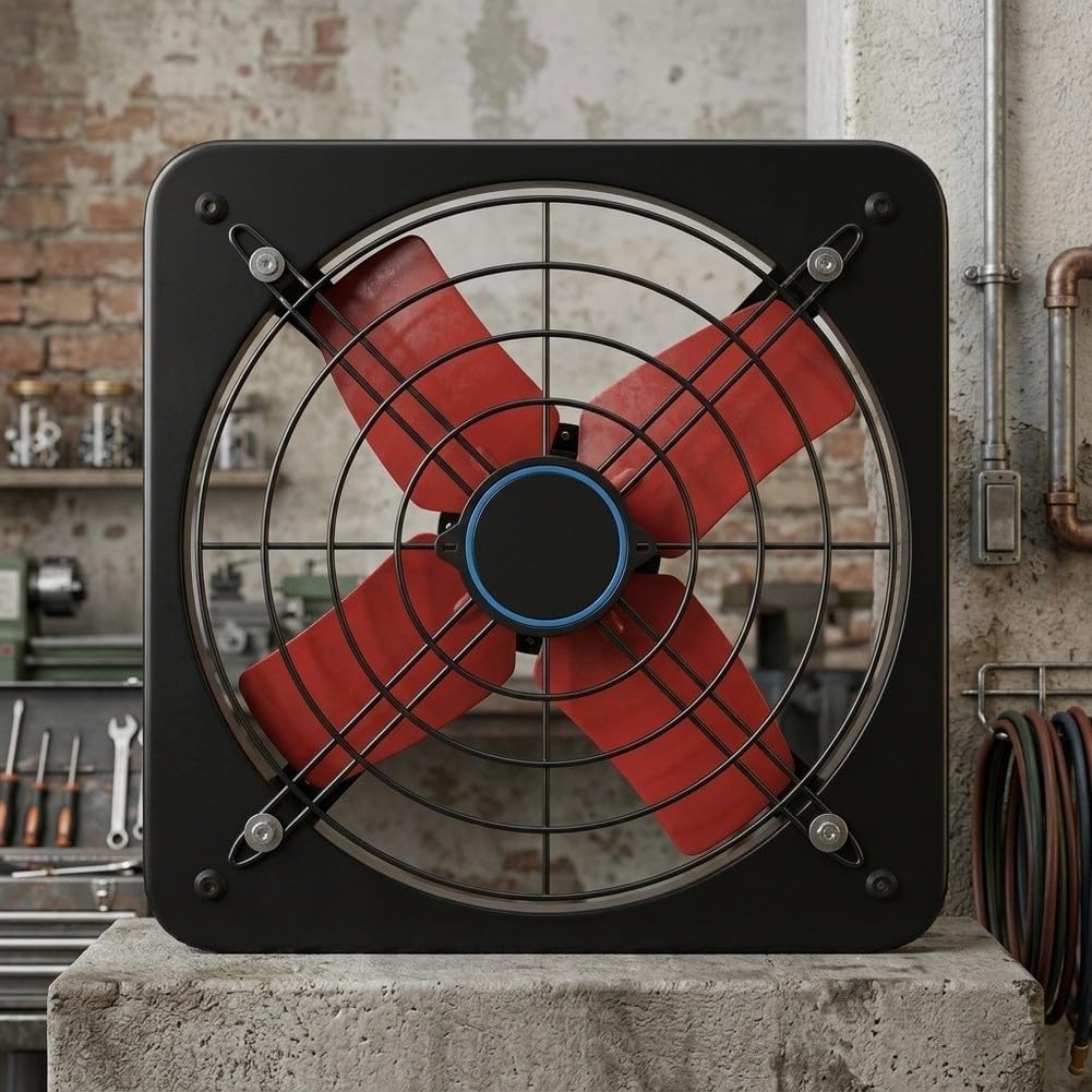 Ventilador extractor de pared de 12 pulgadas, 1380 m³/h, silencioso, para cocina, salida de aire, con conducto de aire giratorio, 45 W para fuerte
