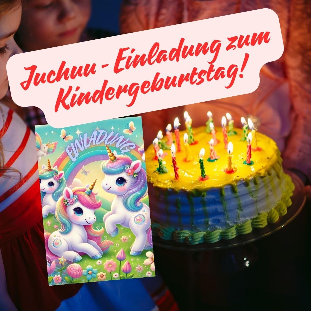 10 tarjetas de invitación para cumpleaños infantiles, unicornio | Invitaciones de unicornio para niños, 10 unidades para niños y niñas, cumpleaños inolvidables