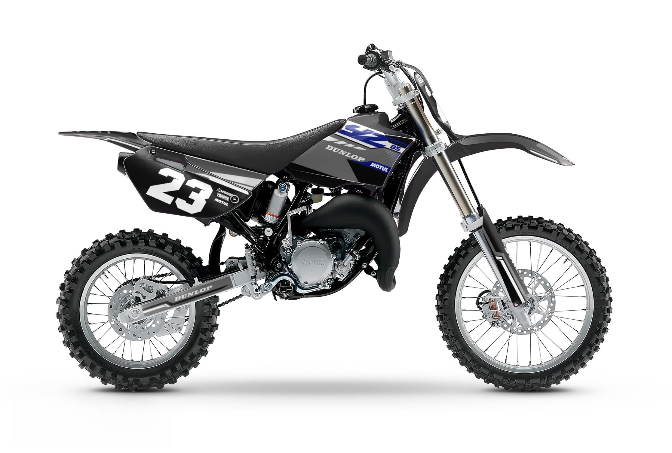 Kalair GFX Graphics Kit for Yamaha YZ85 (2002-2014) Viper Series Grey Blue 9 Mil-Dirt bike Custom Racing Graphics Decals Stickers Kit, no-plastics