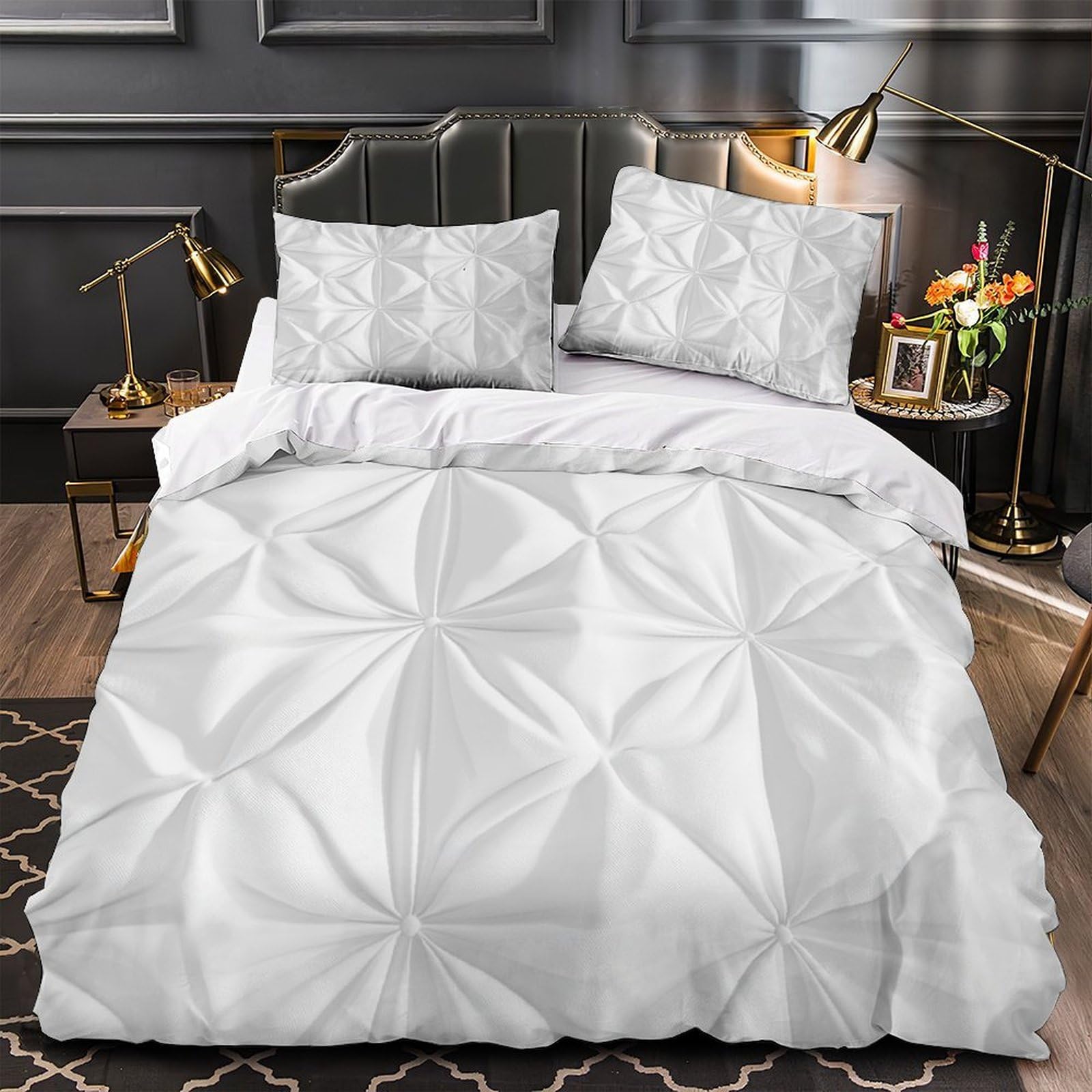 Parure de lit microfibre ultra douce housse de couette texture moderne confort absolu 135x200