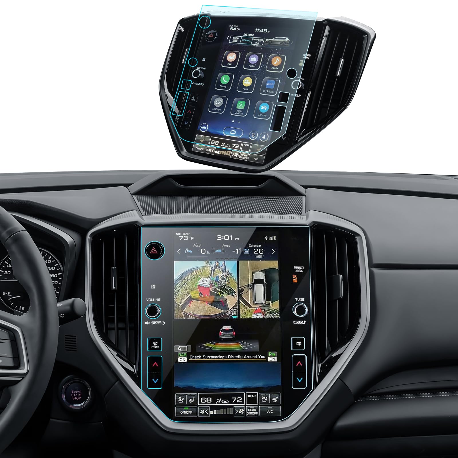 LANTU Ascent Screen Protector for 2023 2024 2025 2026 Subaru Ascent Center Control Touchscreen Car Navigation Protector Film Tempered Glass HD Clear