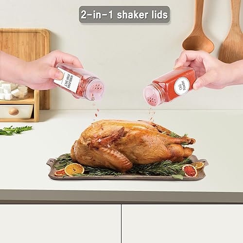 Miniatura 5 de Churboro Paquete de 4 organizadores magnéticos para especias con 24 tarros de especias de vidrio, estante magnético móvil para refrigerador,