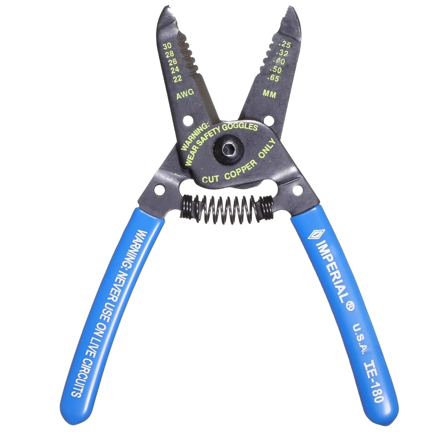Imperial Tool IE180 Standard Duty Upfront Plier Nose Stripper and Cutter 22-30 AWG