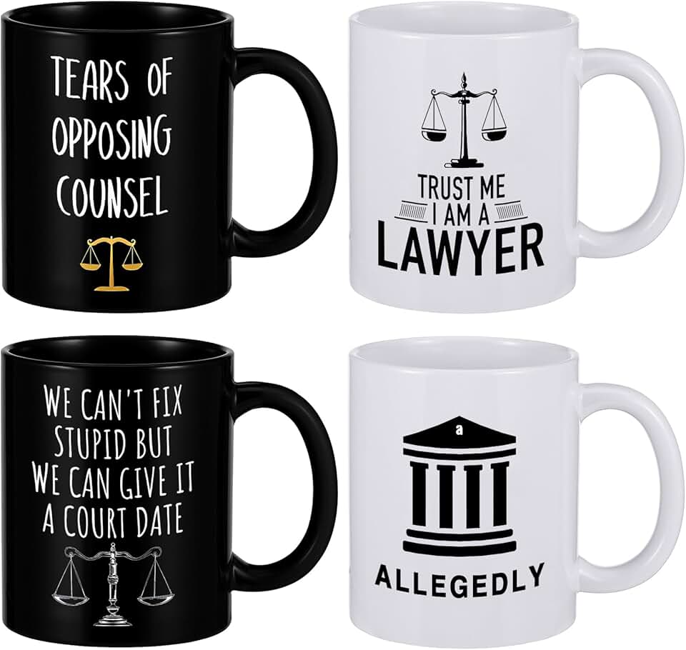 Lawyer-themed ceramic coffee mugs