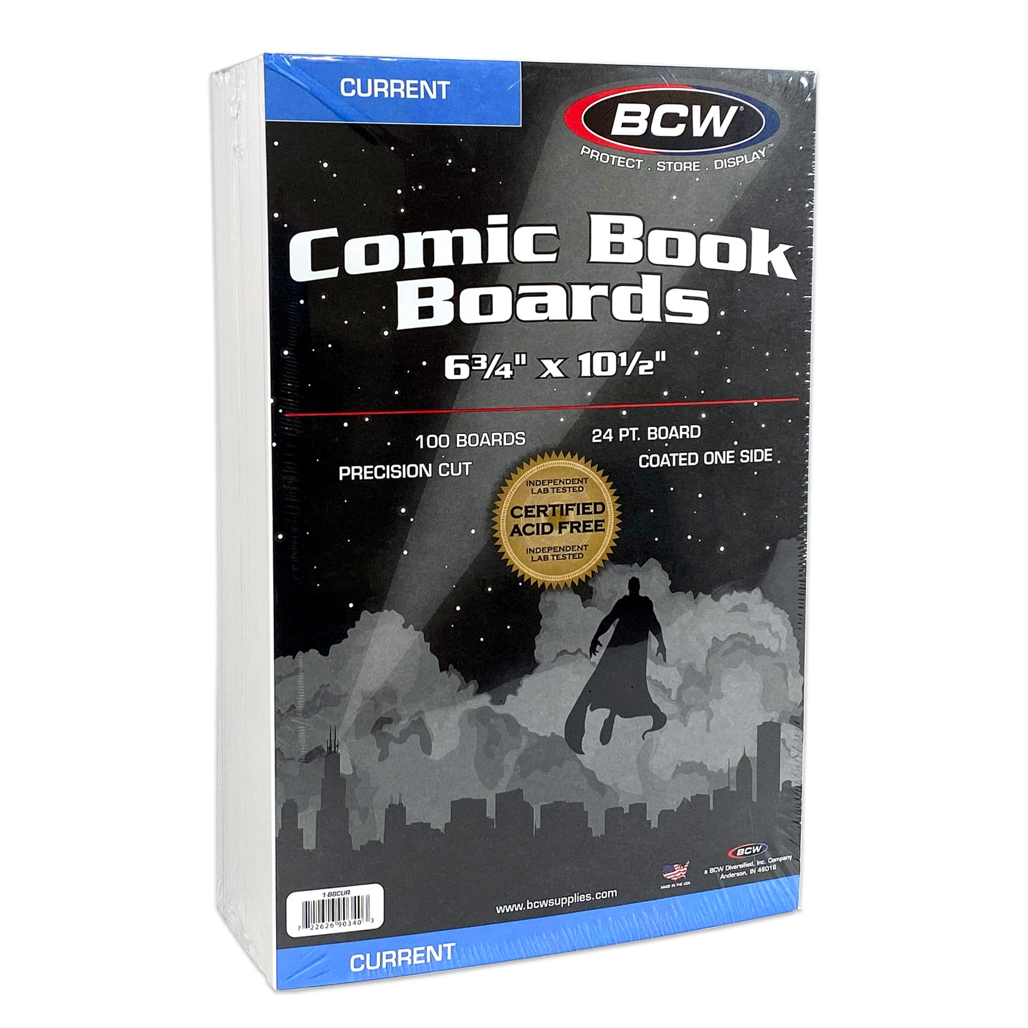 BCWSupplies - Current Size Comic Boards - White - BBCUR - (100 Boards)