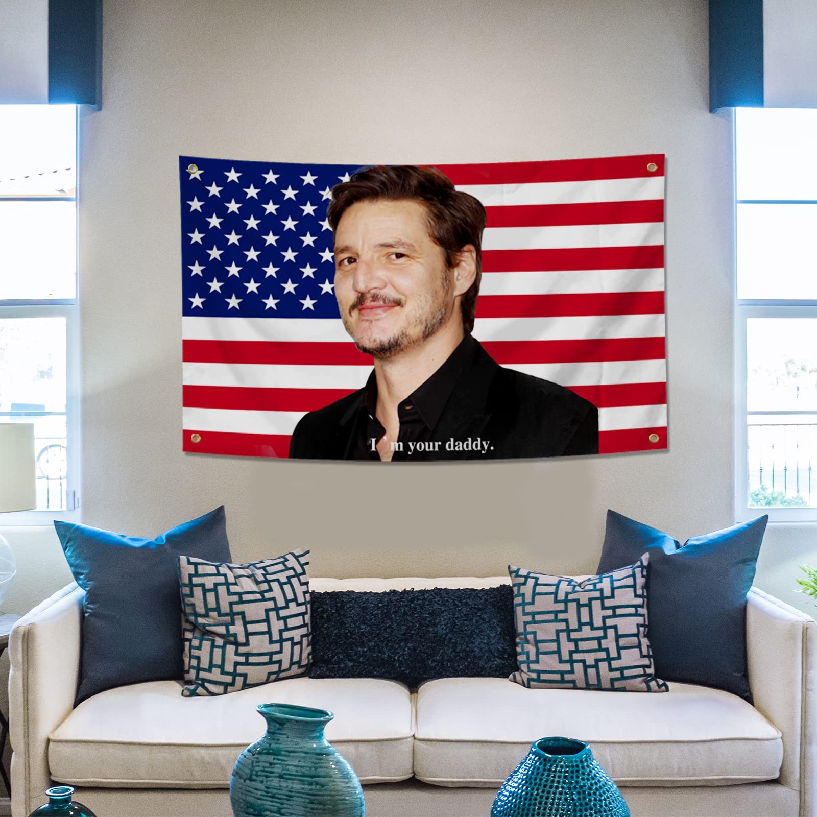 Pedro Pascal Flagge 'I'm Your Daddy' – 90x150 Cm Wandteppich Für Männerhöhle & Wohnheim | Mit Messingösen & Wetterfest