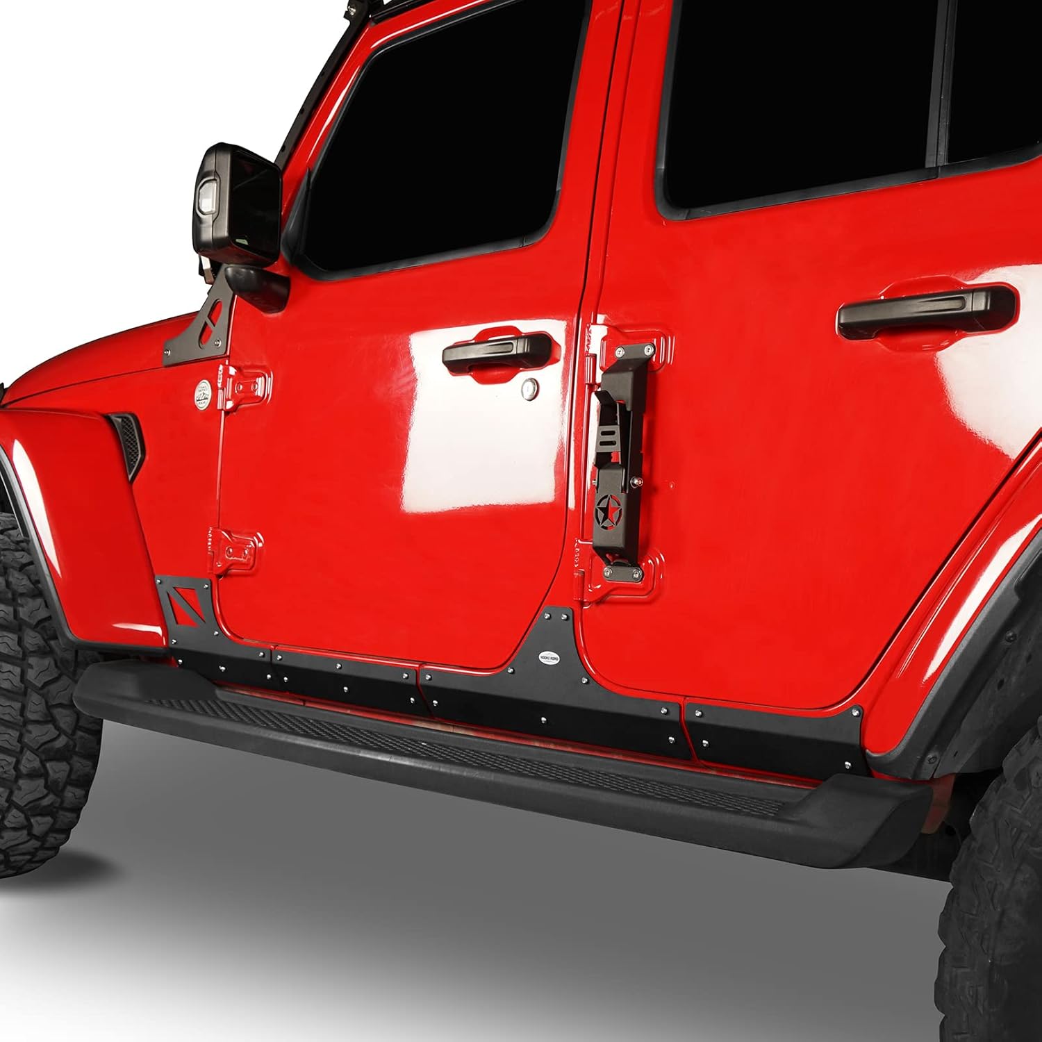 Hooke Road for Jeep Rocker Panel Guards Body Armor Cladding Skid Plate Slider for Jeep Wrangler JL Unlimited 4-Door 2018 2019 2020 2021 2022 2023 2024 2025