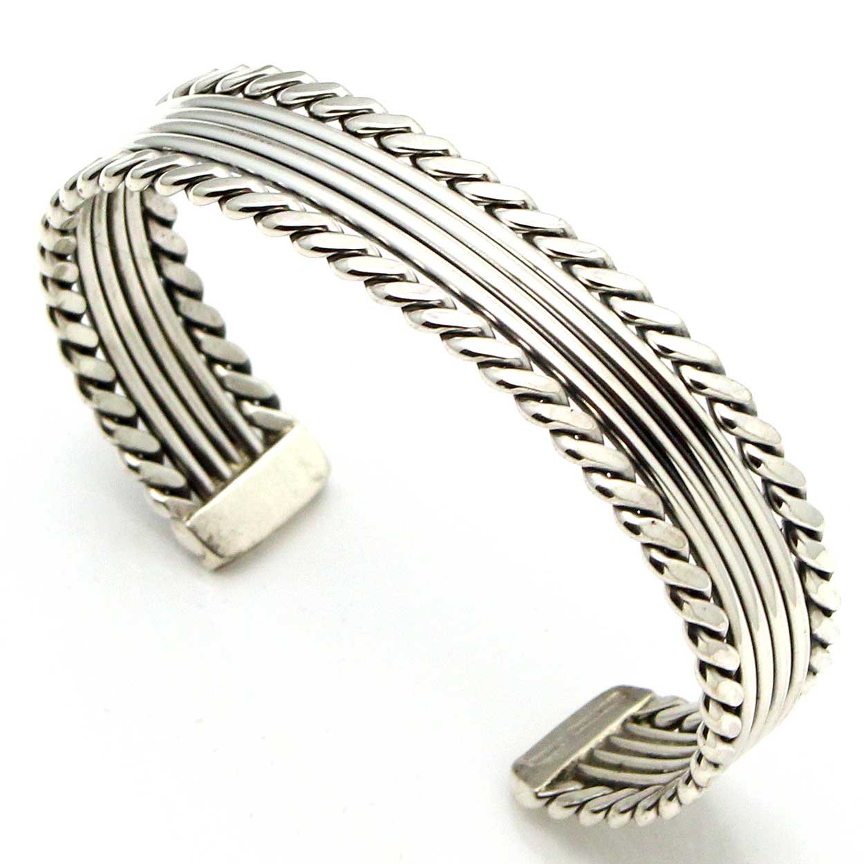 L7 EnterprisesSilver Cuff by Navajo Artist Elaine Tahe (5.25" tip to tip x 1/2" Wide)