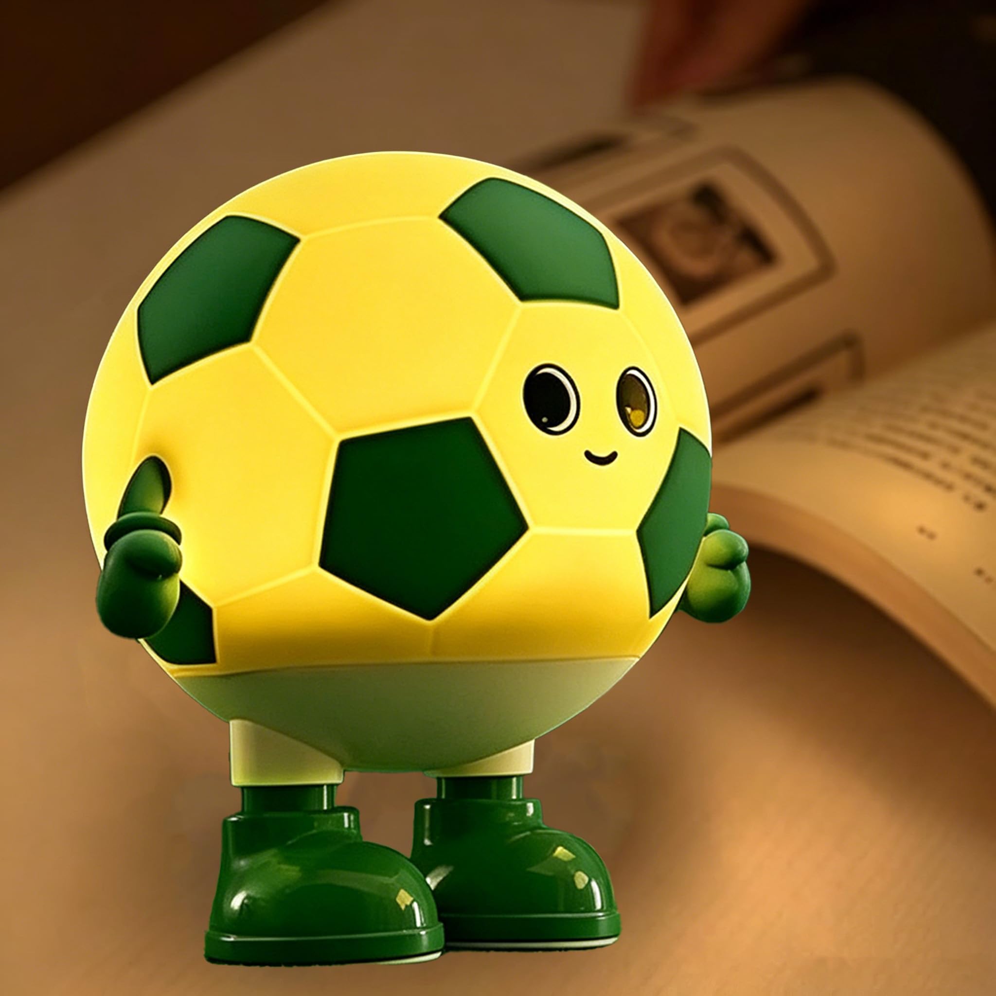Touch Control Cute Soccer Night Light 7 Colors Dimmable Bedside Lamp — image 1