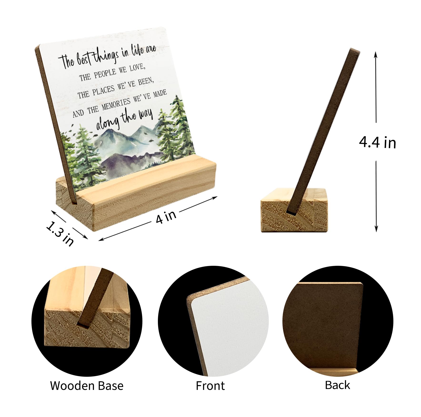Mtrgdn Holz-Schild 12.7x12.7 Cm – Schreibtisch-Deko Mit Inspirierenden Zitaten, Aus Natürlichem Holz