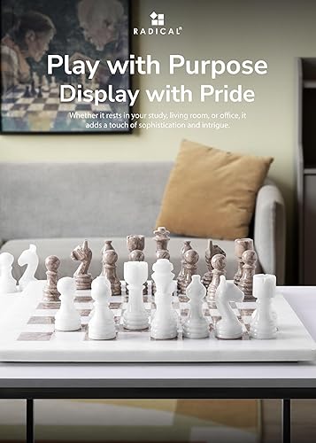 Miniatura 5 de RADICALn - Juego de ajedrez clásico clásico de Staunton para torneos de madera hecha a mano oceánico y no magnético