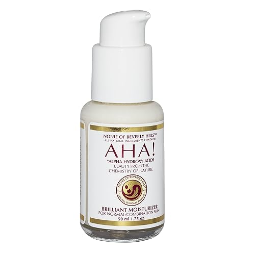 AHA Brilliant - Hidratante para piel normal o combinada con alfa-hidroxiácidos 100% veganos y orgánicos, ingredientes naturales hechos en EE. UU