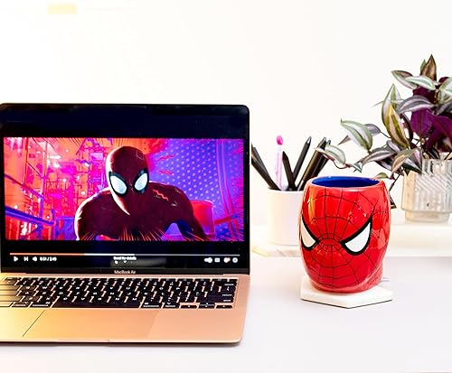 Miniatura 7 de Silver Buffalo MC7095 Marvel Spiderman Face - Taza de cerámica 3D, 20 onzas