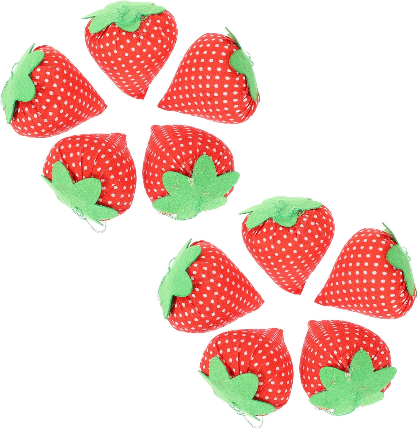 Ciieeo 50 Pcs Strawberry Pin Pack Pillow Decor Quilting Supplies Retro Decor Wrist Strap Pin Cushions Japanese Decor Wraps Bed Pillows Sewing Needles Holder Crochet Polyester Pedestal