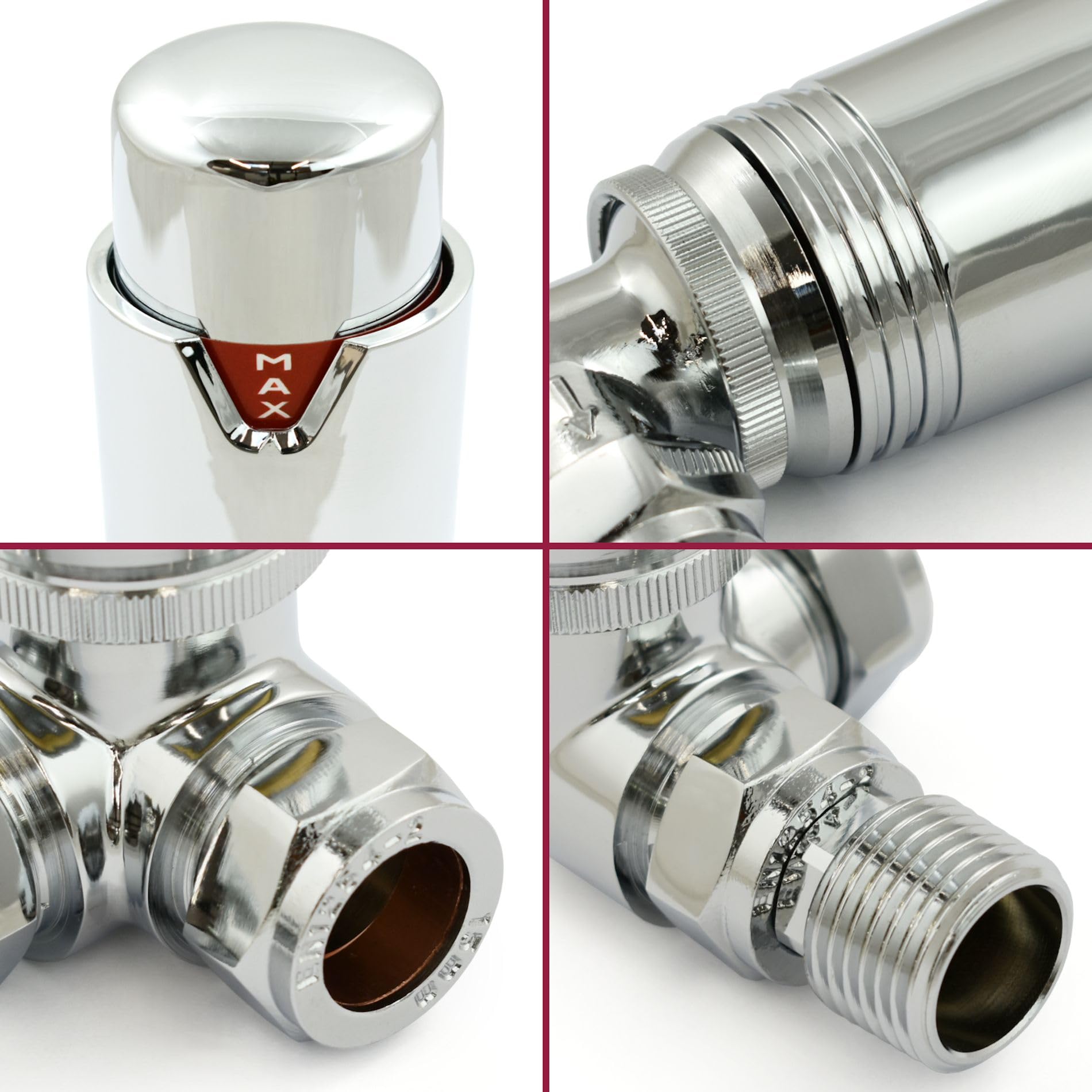 Valvola termostatica per termosifone, ad angolo, 2 pezzi, modello TRV