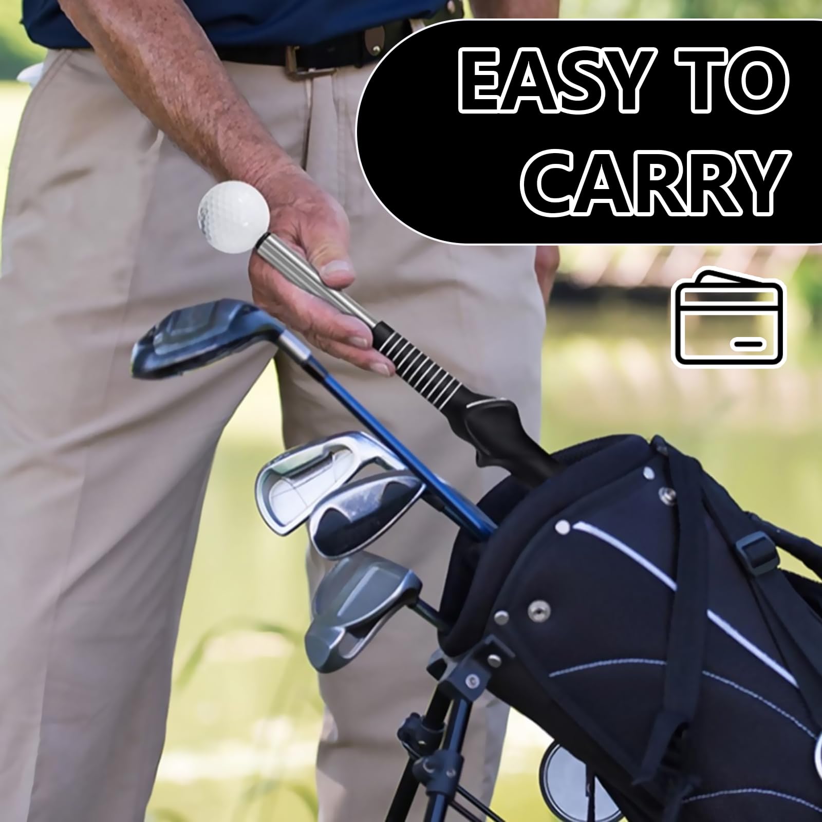 Ausili per L'Allenamento del Golf, Allenatore di Swing da Golf Bastone da Allenamento per La Forza Scalabile per Allenatore di Altalena da Golf Portatile 39-66 Cm Rimbalzo Automatico