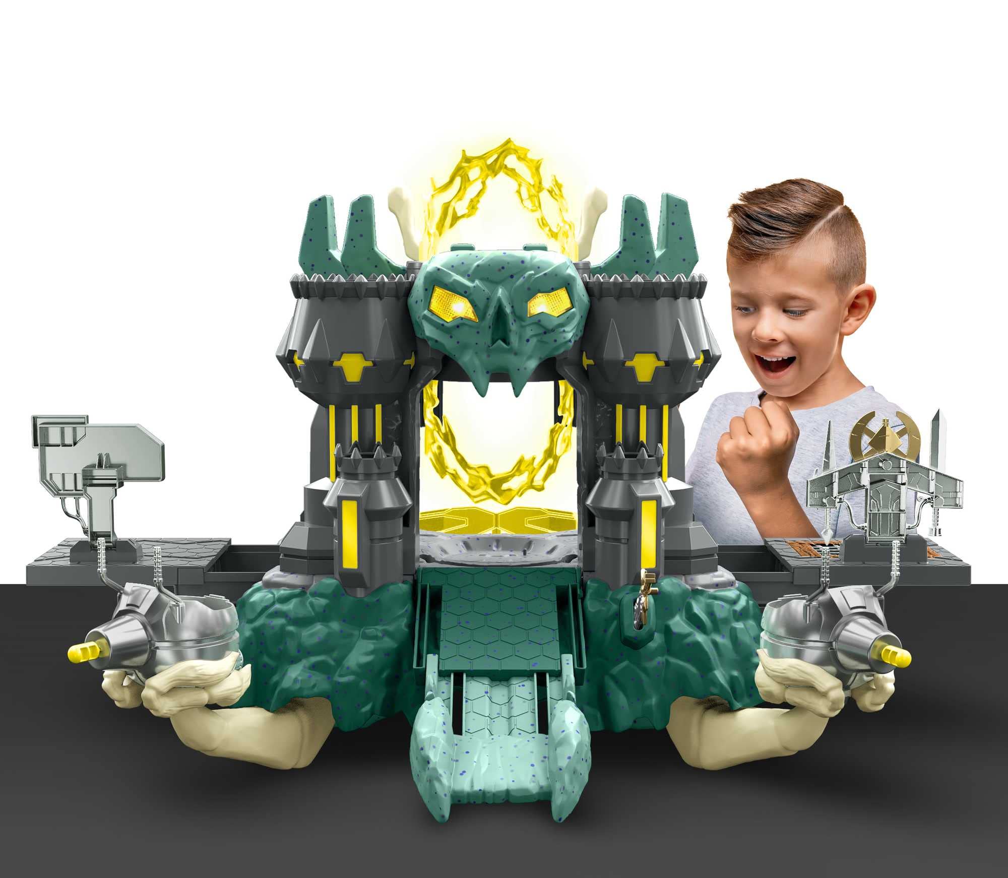 Masters of the Universe - He-Man and the Masters of the Universe Castillo de Grayskull con luces y sonidos para figuras de acción, juguete +4 años (Mattel HGW39)