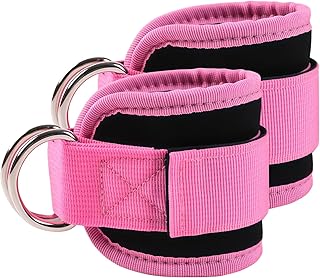 Lot de 2 sangles de cheville réglables avec anneaux en D pour hommes et femmes, extenseurs de jambes, fitness fessiers et entraînement des jambes