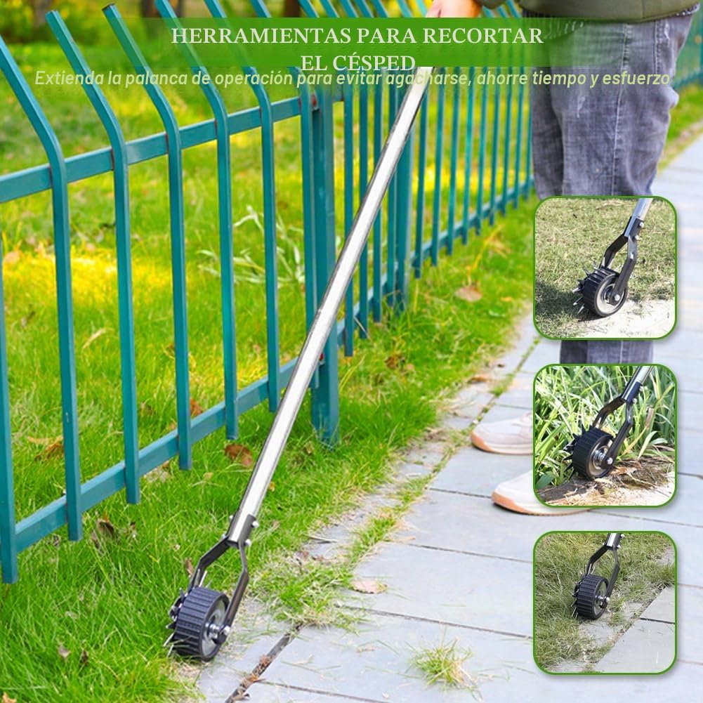 Cortador de bordes de césped con mango, cortadora de bordes con mango ajustable (100/135/170 cm)
