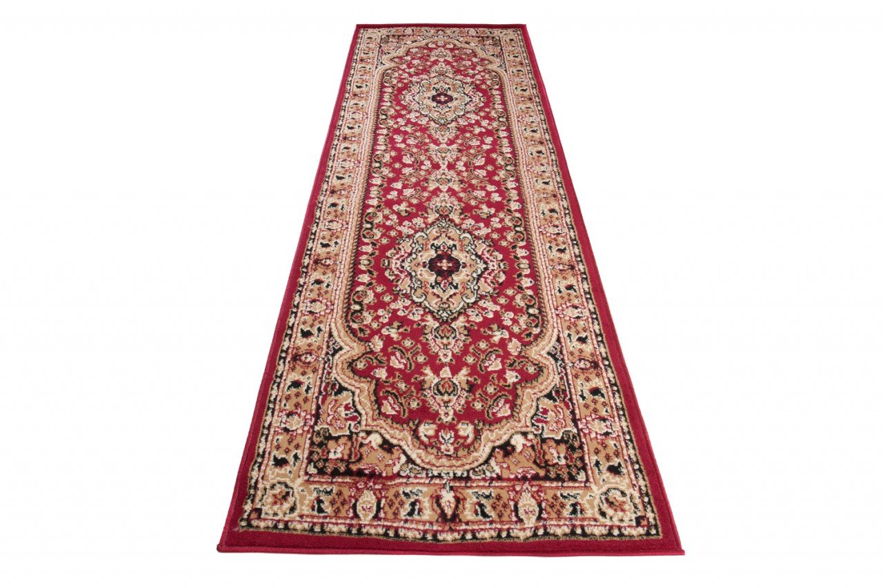 TAPISO Atlas Tappeto Passatoia Camera Corridoio Salotto Soggiorno Tradizionale Rosso Vino Beige Classico Orientale 70 x 200 cm