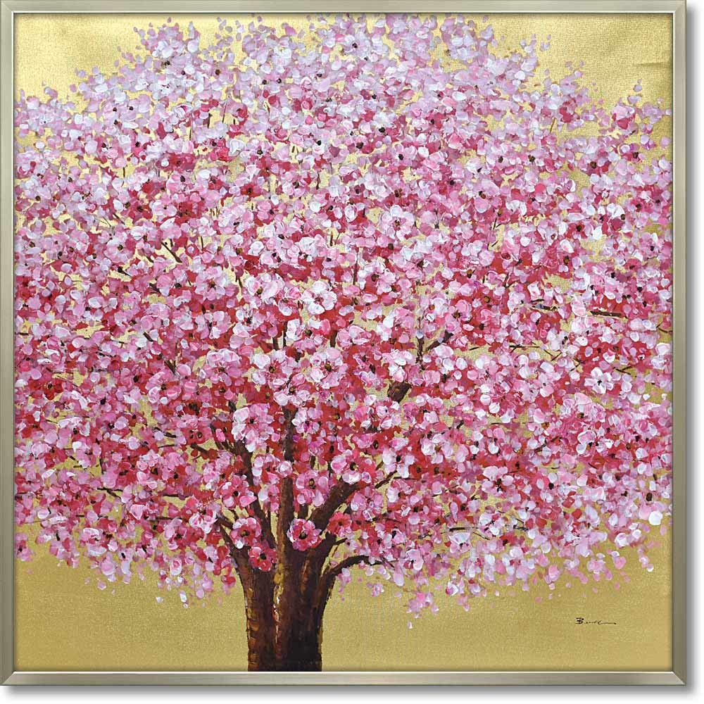 Amazon.co.jp: 絵画 オイル ペイント アート「ゴールデン サクラ」 桜