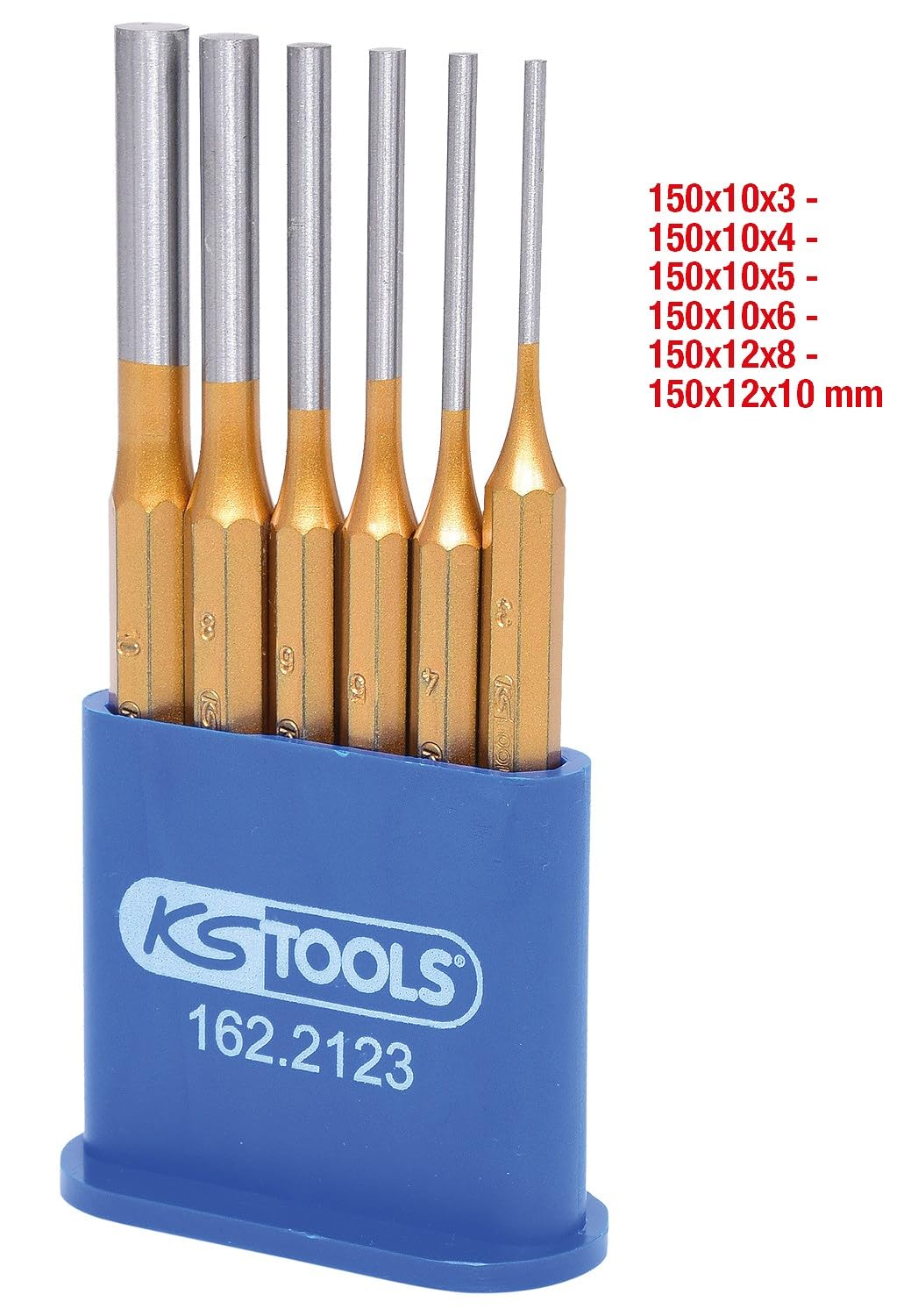 KS TOOLS Jeu de chasse-goupilles, 6 pièces Ø3-4-5-6-8-10mm 162.2123