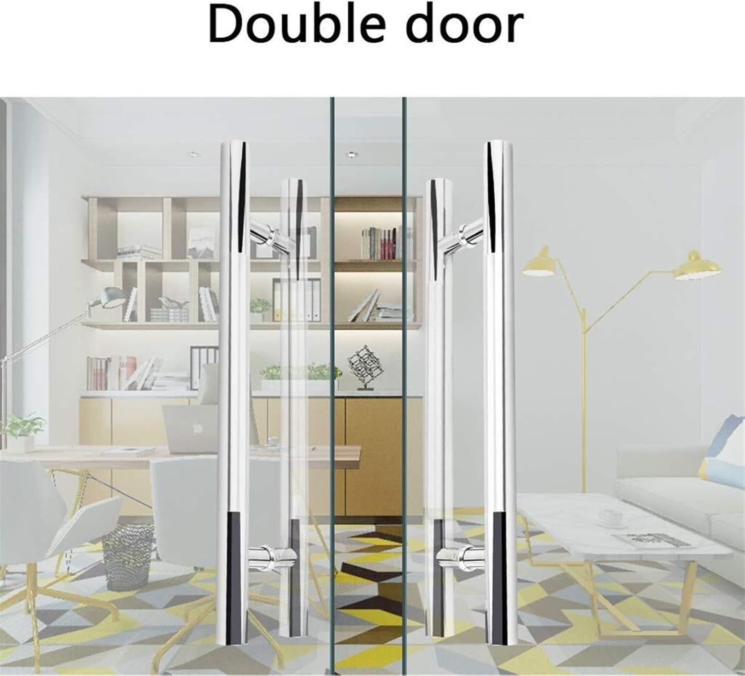 Solid Standoffs Heavy-Duty Stainless Steel Door Handle can be Used for Glass Doors/Metal Doors/Sliding Doors/Barn Doors/Wood Doors,7 Sizes (Size : 120x80cm)