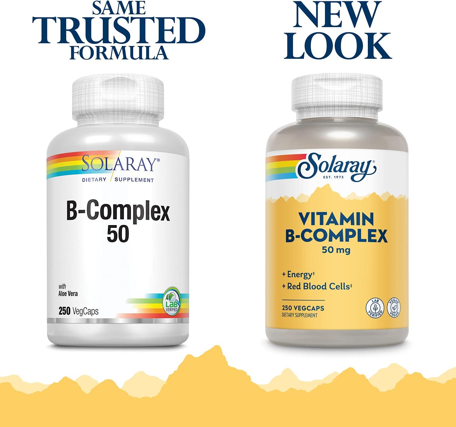 Solaray Vitamin B-Complex, Healthy Energy & Red Blood Cell Formation Support & More, 250 Servings, 250 VegCaps : Health & Household