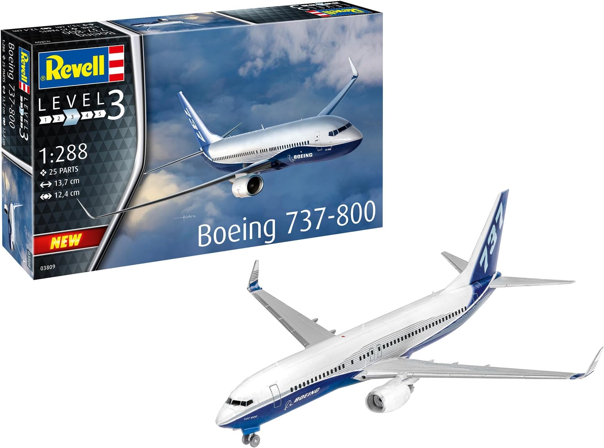 03809 Boeing 737-800 Maquette en Plastique Non construit/Non peint échelle 1:288
